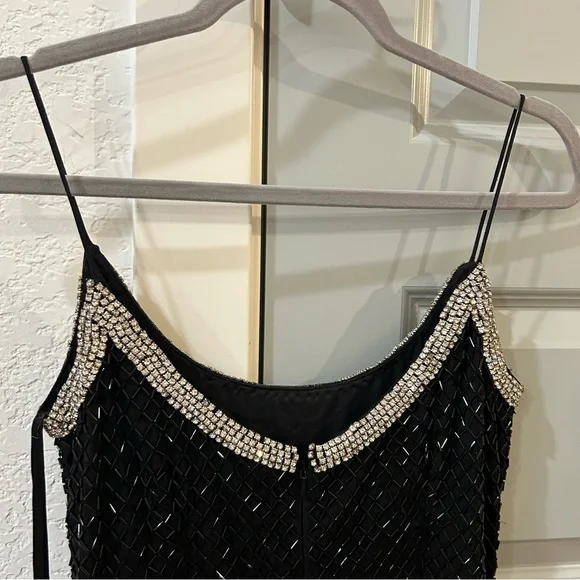 NWT Mac Duggal 93551 Beaded Spaghetti Strap Column Embellished Gown - Picture 9 of 10